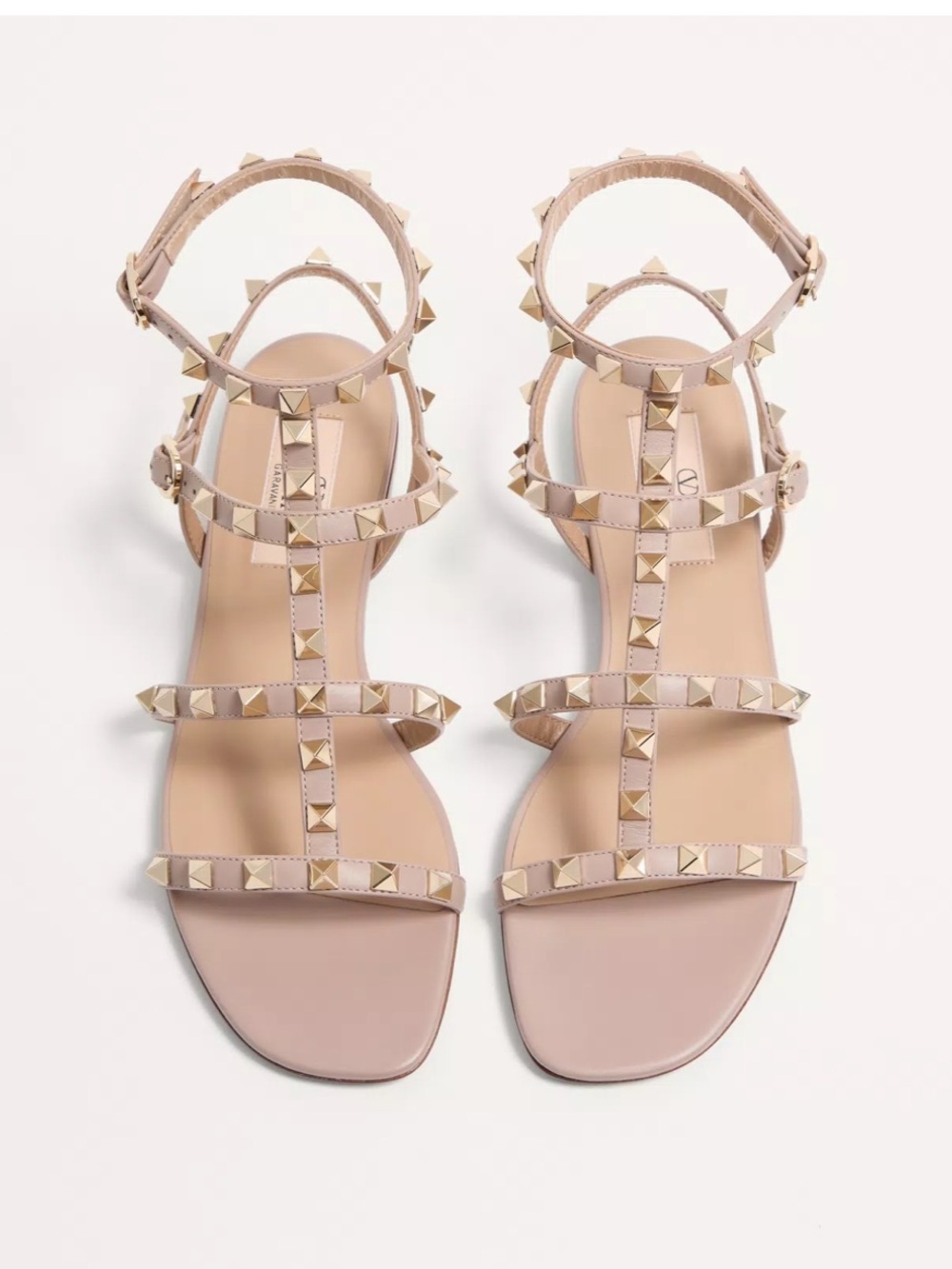 Valentino Garavani Rockstud Flat Calfskin Sandal With Straps size 38 - Picture 4 of 17